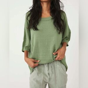 Free People Green Crew Neck Sweater